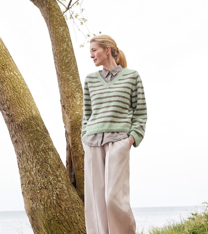 Lana Grossa GENSER MED STRIPER Merino Superiore & Silkhair